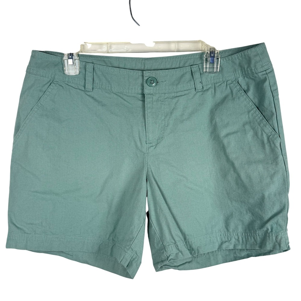 Columbia Womens Sage Green Cotton Canvas Outdoor Hiking Shorts Size 12
